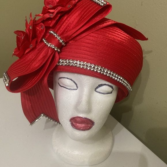 Beautiful Red Dress/Church/Kentucky Derby Hat by Lisa Rene’ - Picture 6 of 9